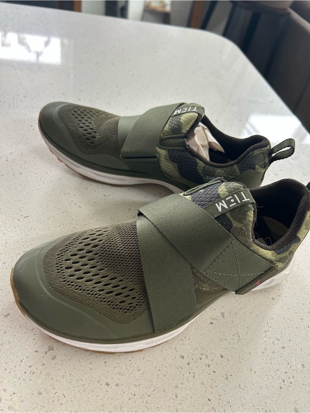 Olive Green Tiem Slipstream Cycling Shoe with Camo Design